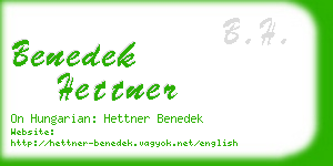 benedek hettner business card